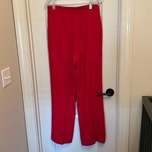 Zara red wide leg trouser pants size large great condition